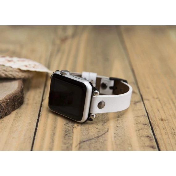 Leather Apple Watch Bands - Ferro Silver Trok Style